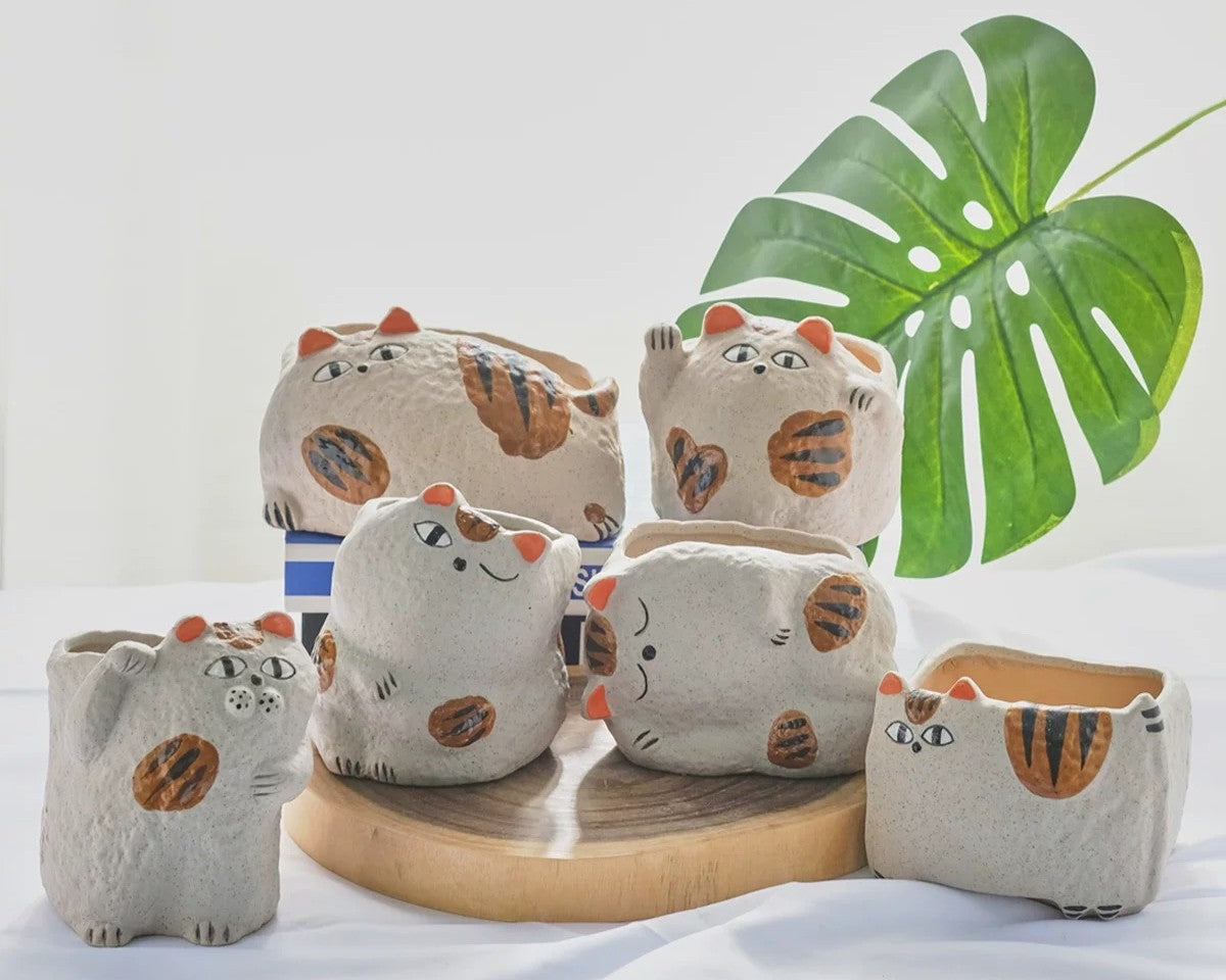 Money Cat Succulent Pot (without plant)