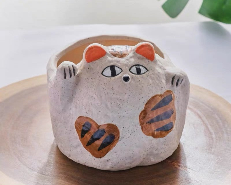 Money Cat Succulent Pot (without plant)