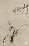 Orchid Chinese Hand Painting （light brown ground）