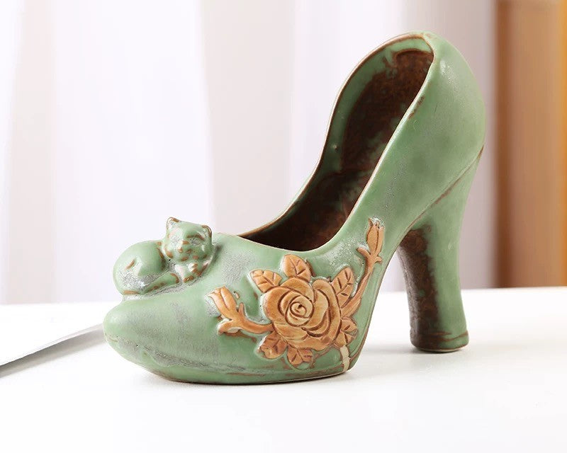 Green Vintage Succulent Pot (without plant)