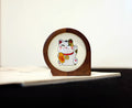 Lucky Cat Hand-Embroidered Wooden Decorative Ornament