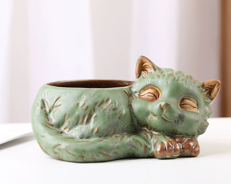 Green Vintage Succulent Pot (without plant)