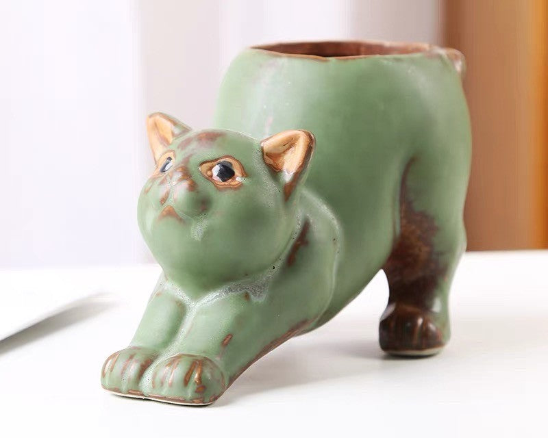 Green Vintage Succulent Pot (without plant)